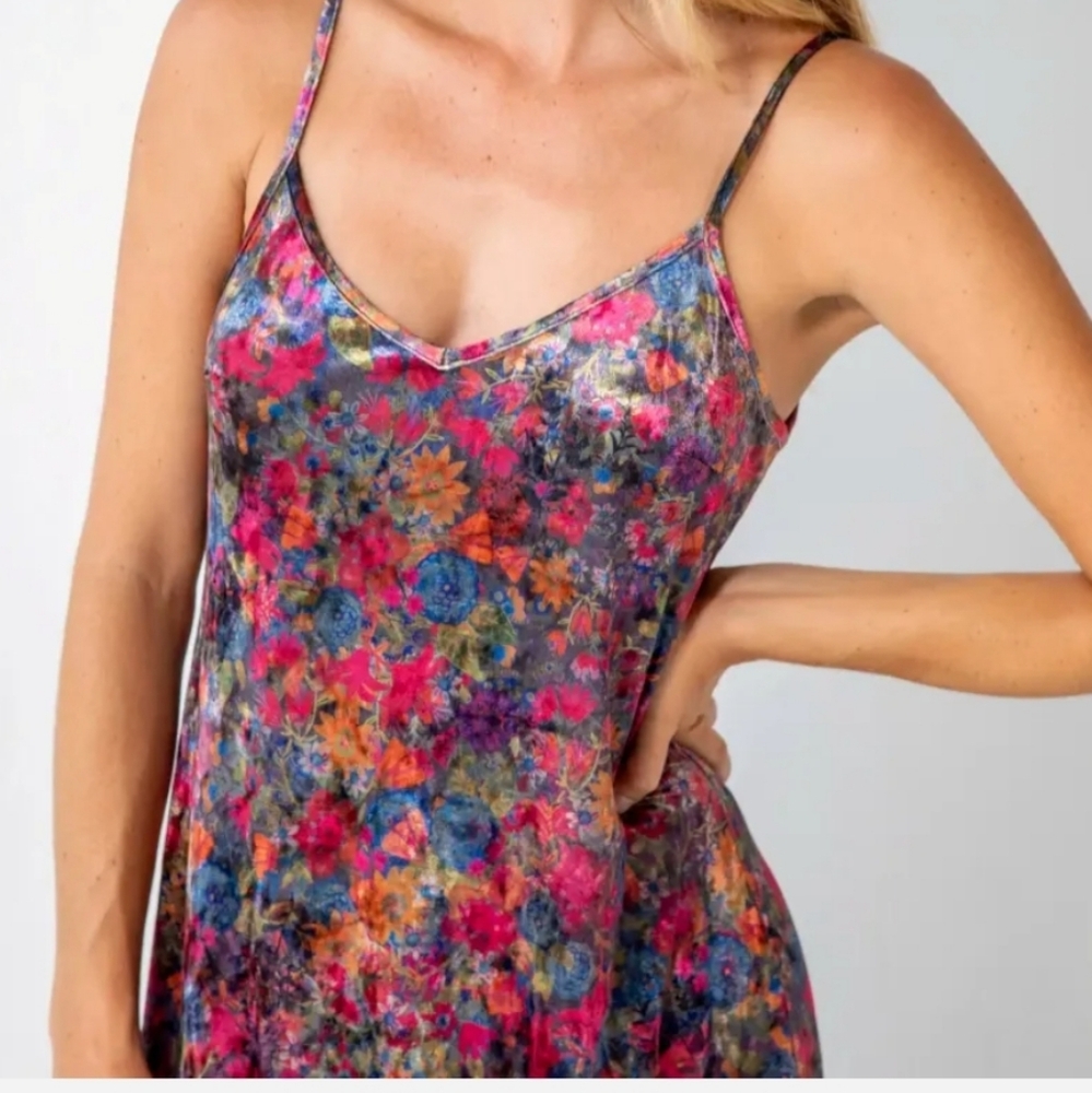 NATURAL LIFE Multicolor Velvet Maxi Dress